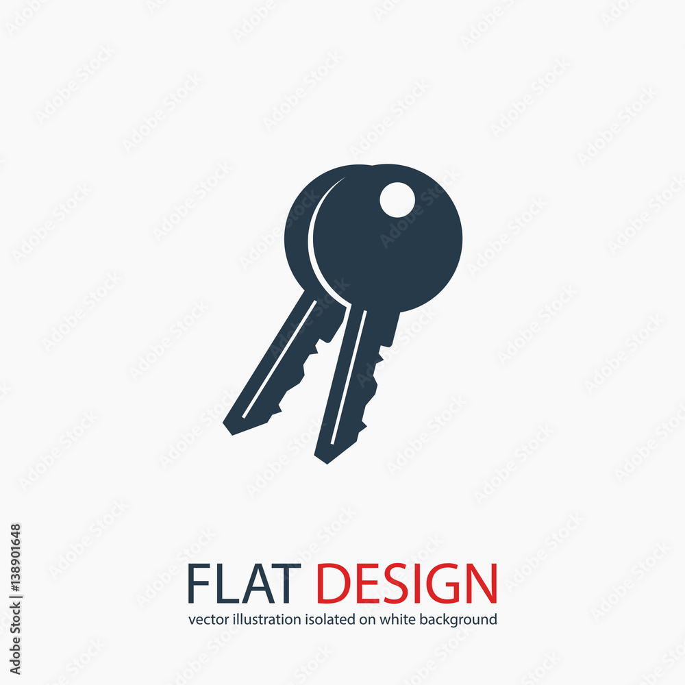 Key icon, vector illustration. Flat design style Key icon, vector illustration. Flat design style