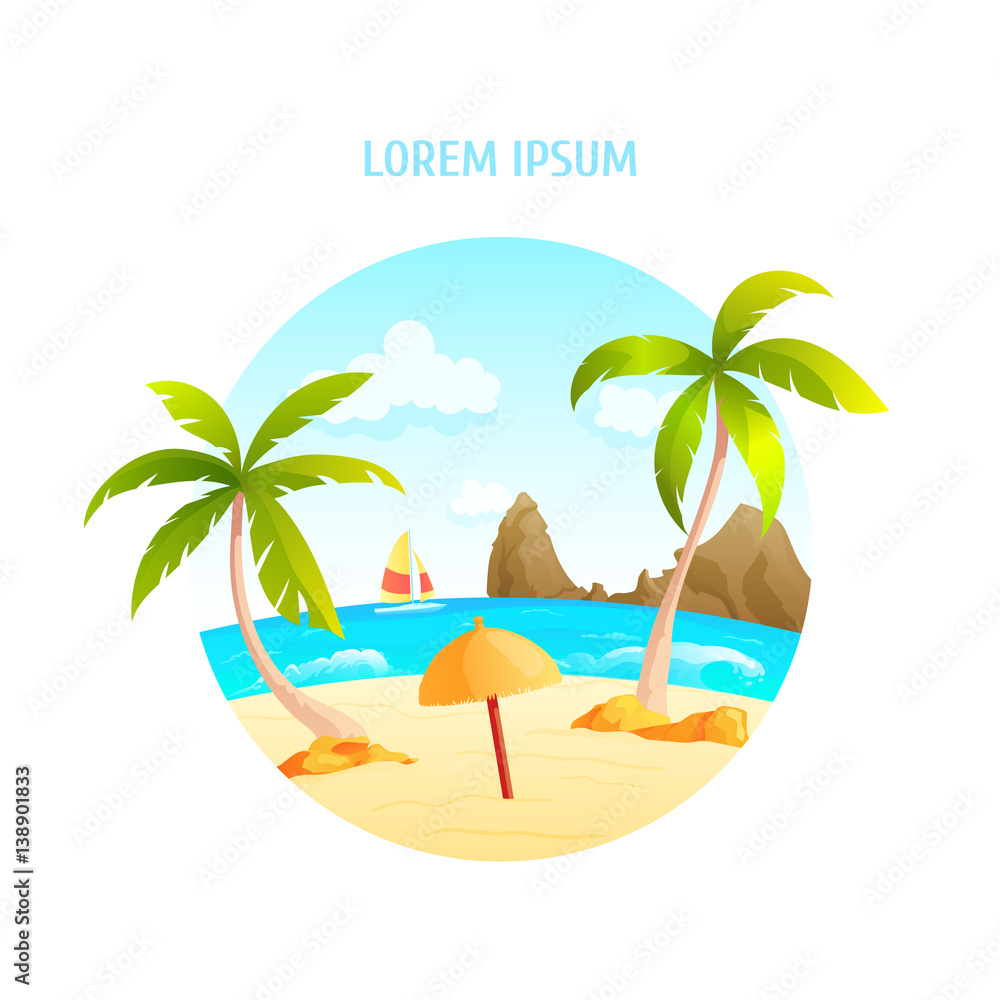 Obraz premium summer beach icon