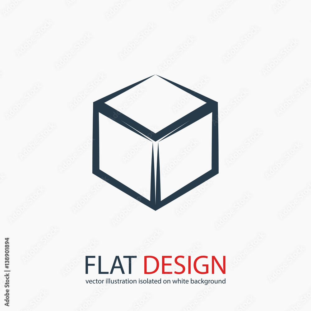 3d cube logo design icon, vector illustration. Flat design style 3d cube logo design icon, vector illustration. Flat design style