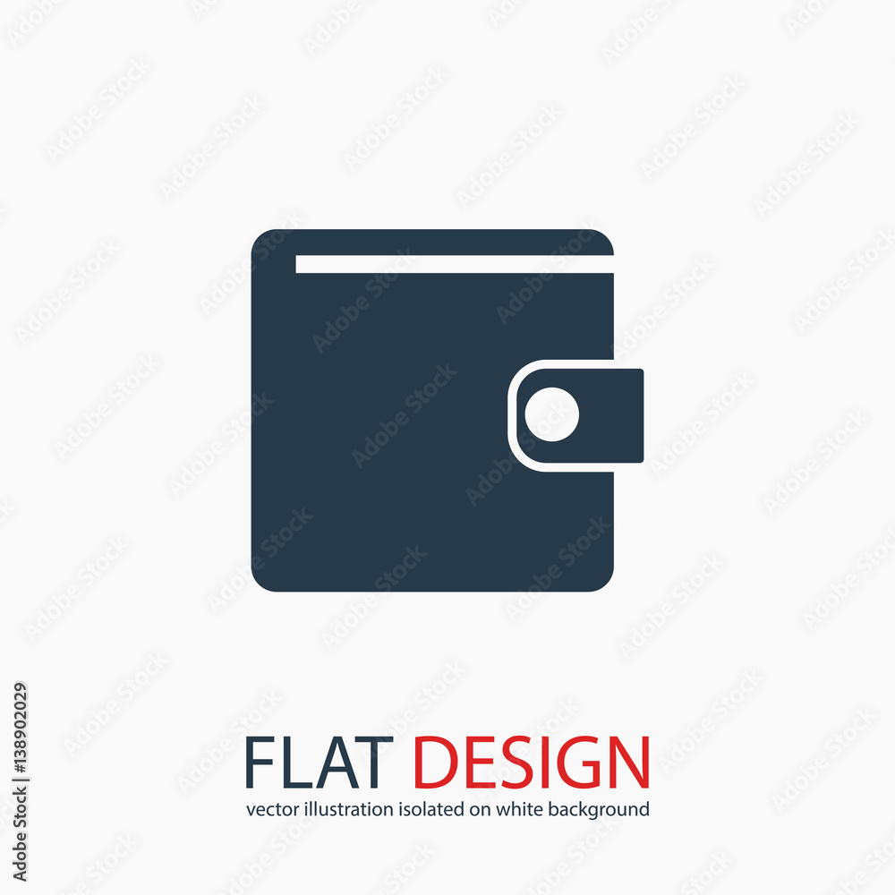 wallet icon, vector illustration. Flat design style