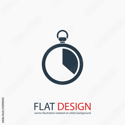 stopwatch icon, vector illustration. Flat design style