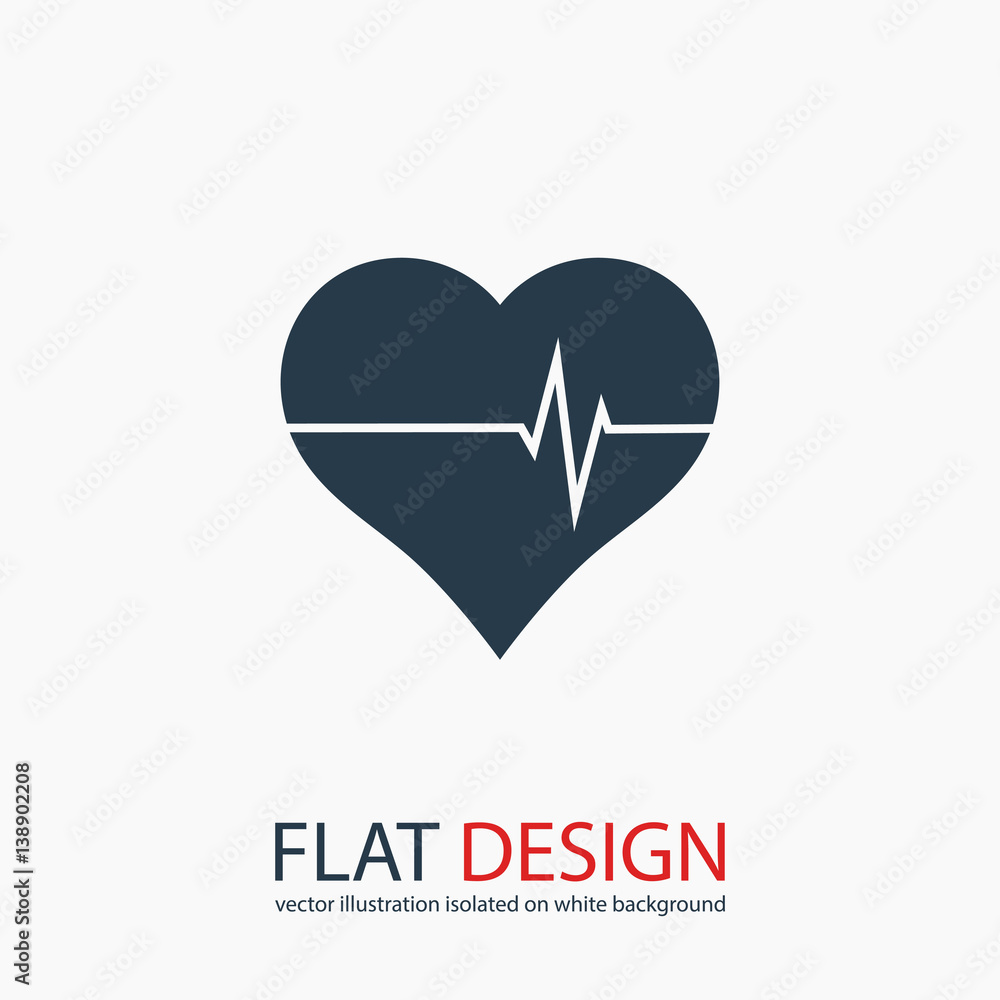 Heart Icon, vector illustration. Flat design style Heart Icon, vector illustration. Flat design style