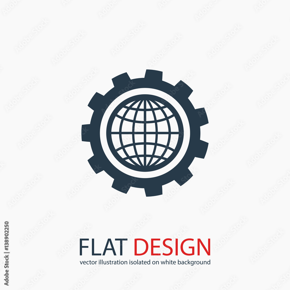 setting parameters, globe Icon vector illustration. Flat design style setting parameters, globe Icon vector illustration. Flat design style