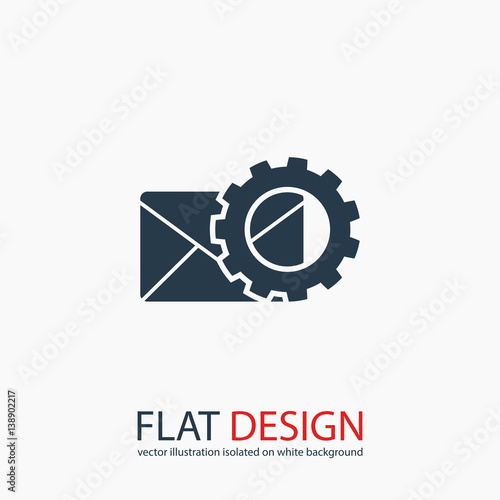 setting parameters and Envelope Mail icon, vector illustration. Flat design style