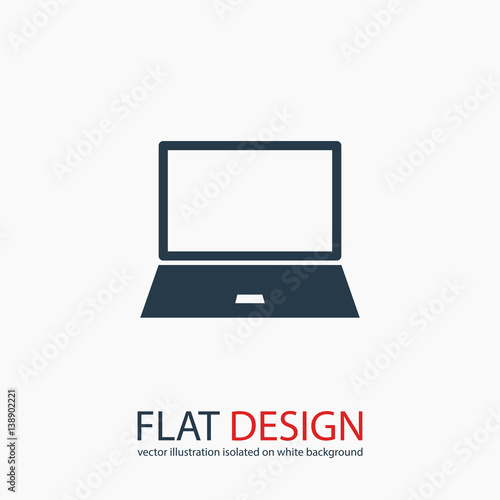 laptop icon, vector illustration. Flat design style