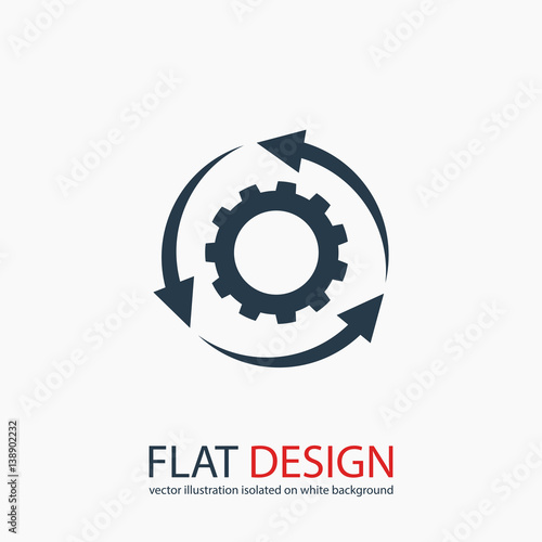 setting parameters, circular arrows icon, vector illustration. Flat design style