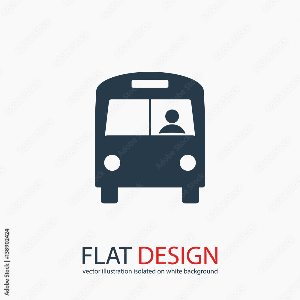 Bus icon, vector illustration. Flat design style Bus icon, vector illustration. Flat design style