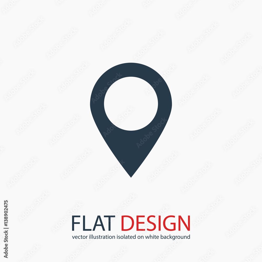Map pointer flat icon, vector illustration. Flat design style Map pointer flat icon, vector illustration. Flat design style