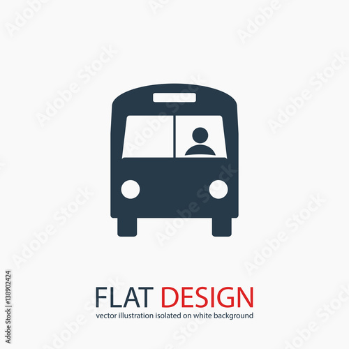 Bus icon, vector illustration. Flat design style