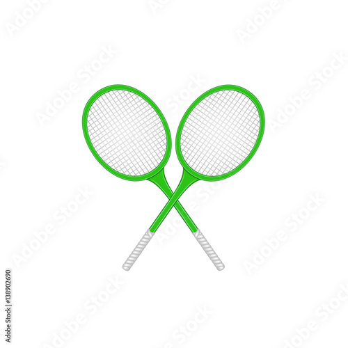 Crossed tennis rackets in retro design 