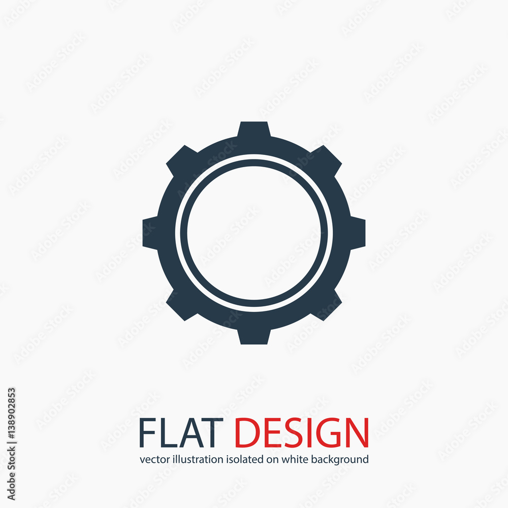 gear icon, vector illustration. Flat design style 