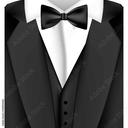 colorful sticker suit with bow tie icon, vector illustraction design image