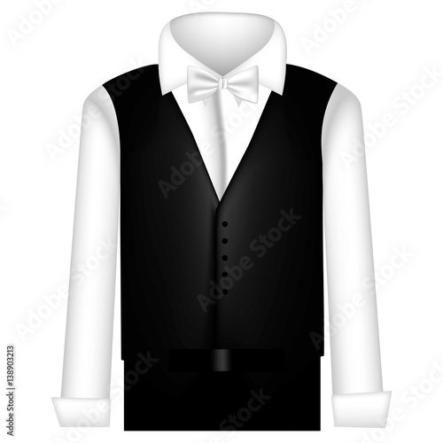 sticker suit with shirt, waistcoat and pants, vector illustraction design