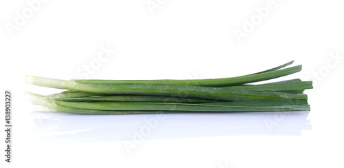 green onions isolated on white background.