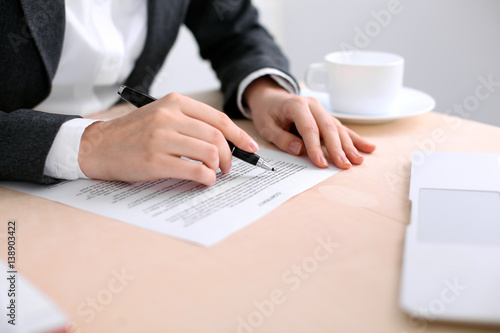 Business woman ready to sign a contract