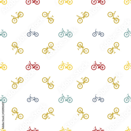 Seamless pattern Mountain bike