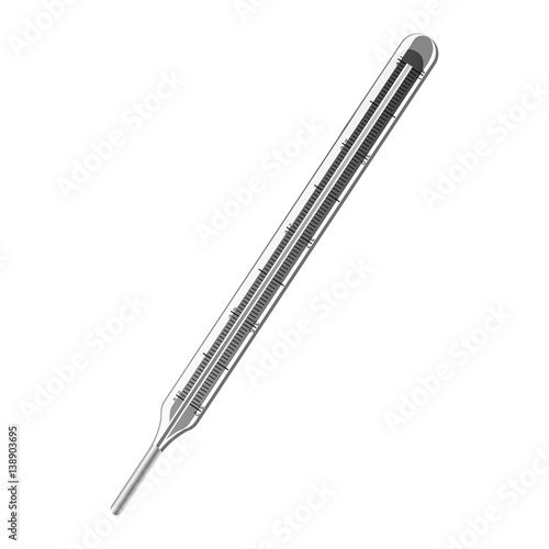 silver sticker thermometer icon, vector illustraction design image