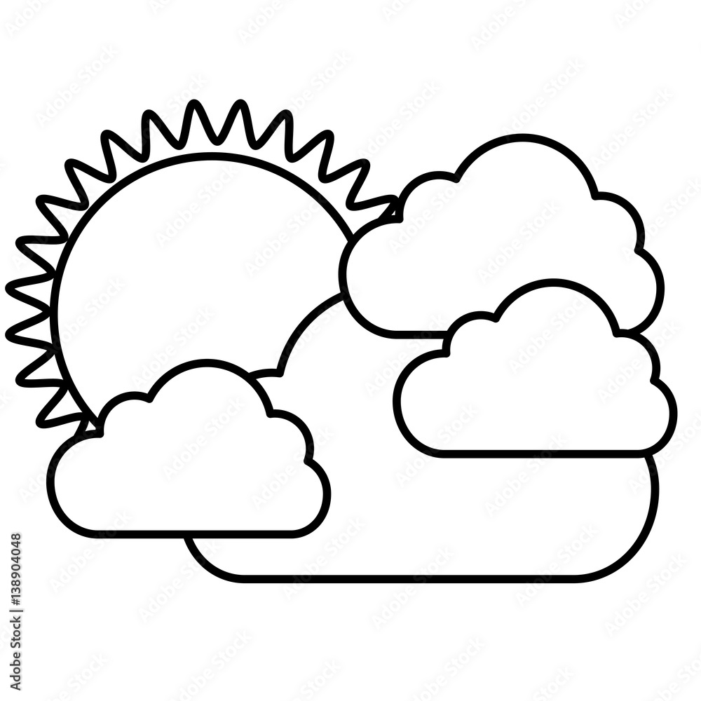figure sticker sun with clouds icon, vector illustraction design image figure sticker sun with clouds icon, vector illustraction design image
