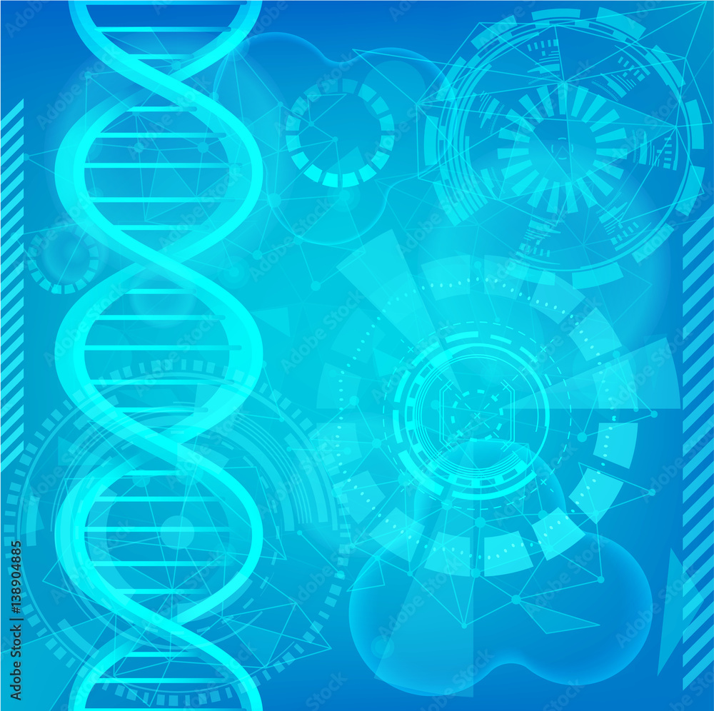 Obraz premium microbiology HUD scientific background