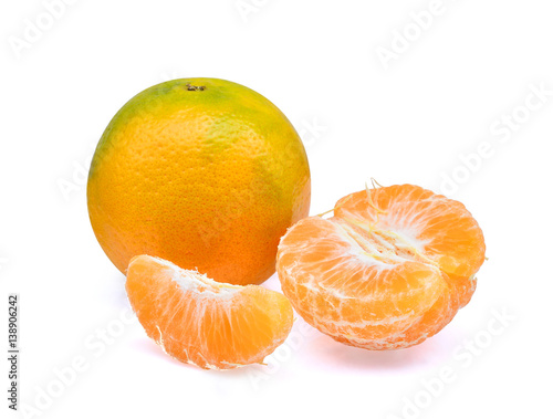 tangerine isolated on white bakcground
