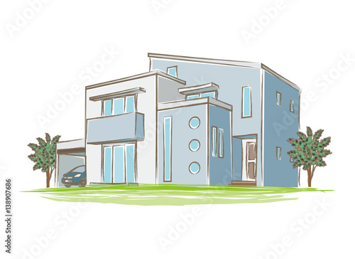 手書き風の家のイラスト