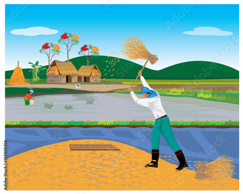 lifestyle of farmer vector design