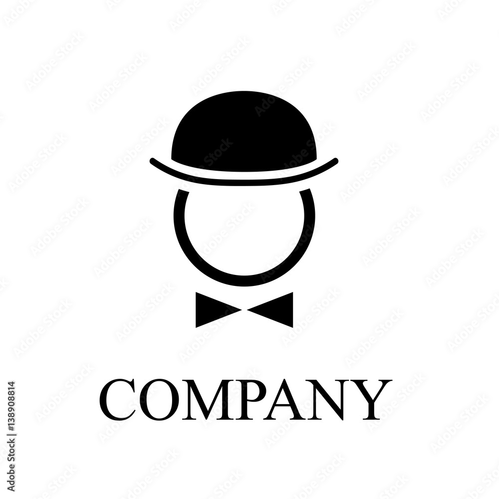Vector illustration of bowler and bow tie. Englishman with hat Vector illustration of bowler and bow tie. Englishman with hat