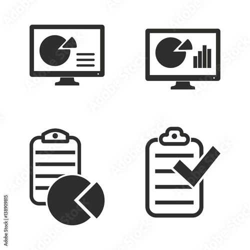 Business report icon set.