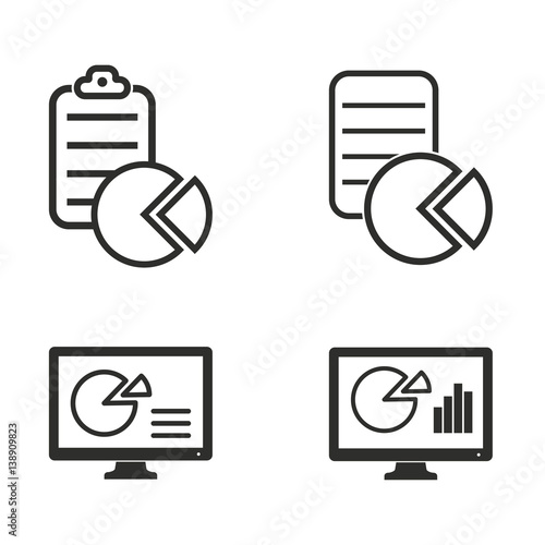 Business report icon set.