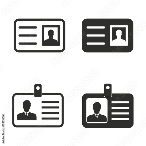 Identification card icon set.