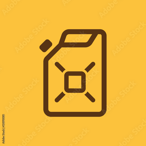 Canister icon. Container and jerrican, jug, gas symbol. Flat design. Stock - Vector illustration