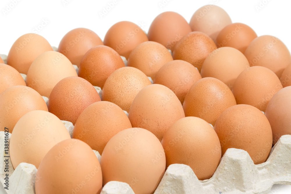 Brown eggs in the egg tray closeup Brown eggs in the egg tray closeup