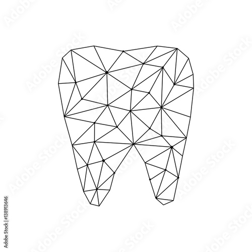 Poligonal image of stylized tooth