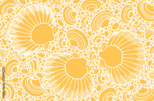 Abstract seashells and pebbles.Vector