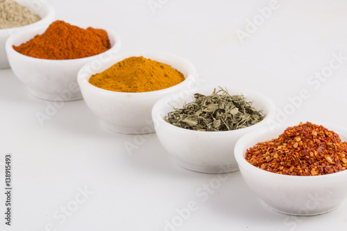 Indian Spices in Bowls