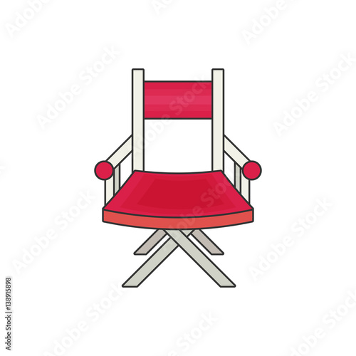  director's chair flat vector