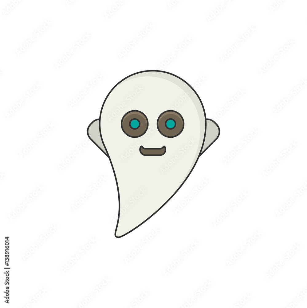 Obraz premium Ghost flat vector