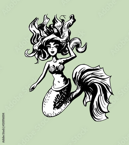 meermin inkt tekening