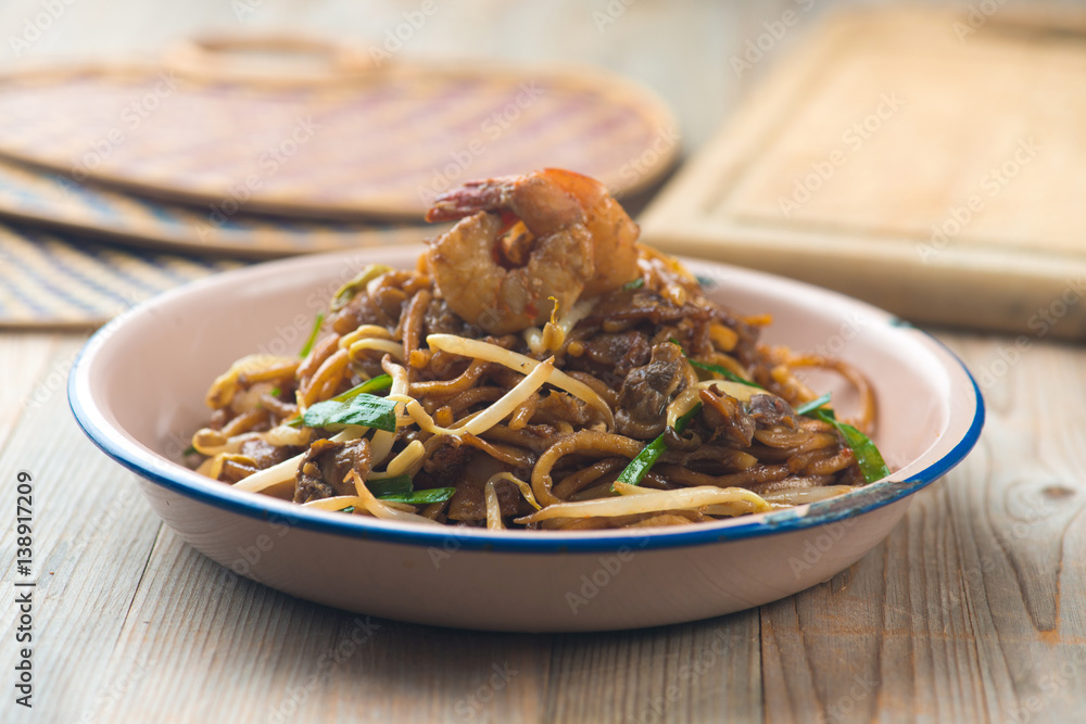 Fried Penang Char Kuey Teow , popular fried noodle Fried Penang Char Kuey Teow , popular fried noodle