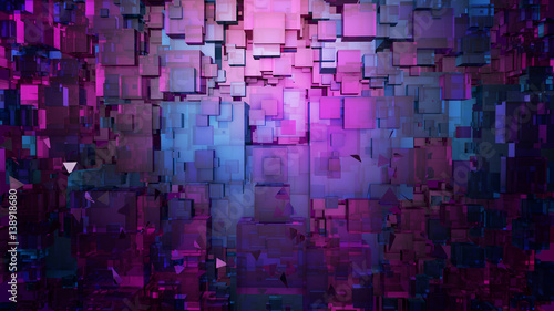 Abstract digital architecture background. Microchip technology 3D illustration