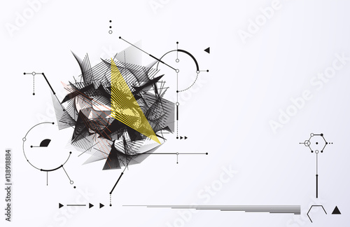 Abstract technology motion shape. black motion shape vector.