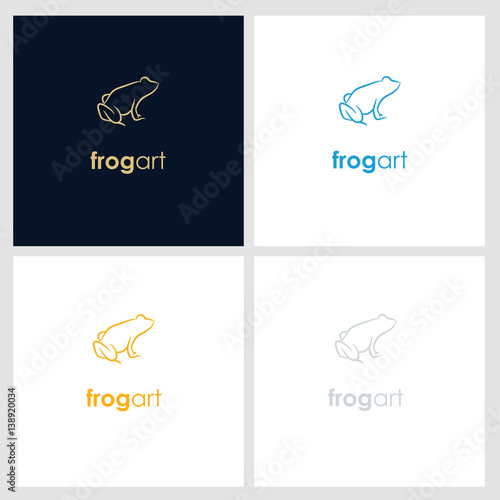 frog line company logo. wild animal logo with minimalist concept