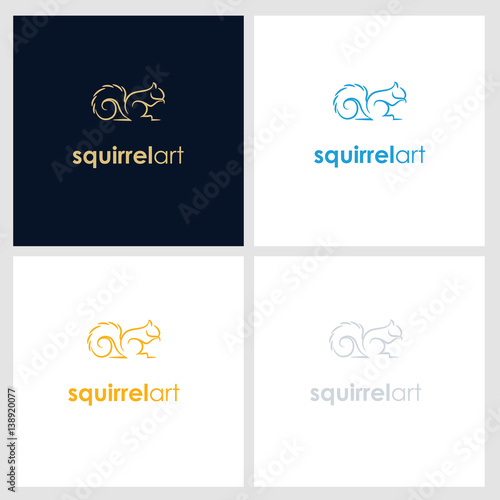 squirrel line company logo. wild animal logo with minimalist concept