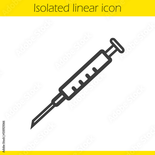 Syringe with needle linear icon