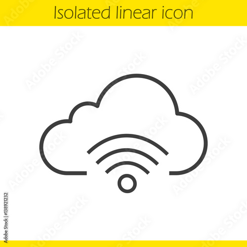 Cloud computing wifi connection linear icon