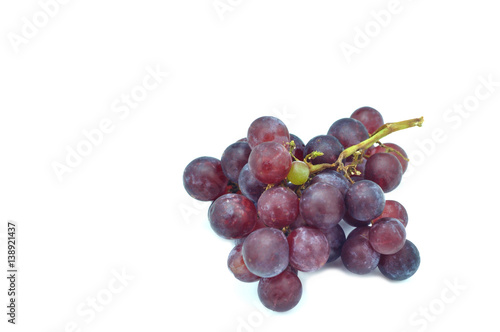 Purple grape on white background.
