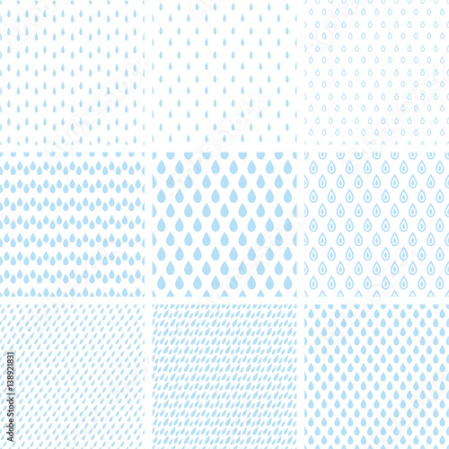Set of line abstract seamless pattern with drops