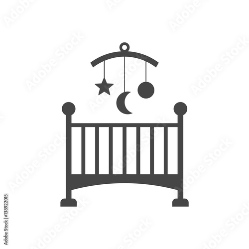 Baby cradle flat icon - vector Illustration