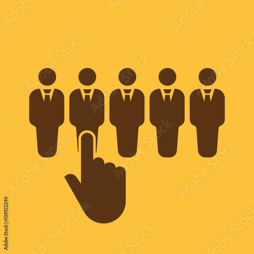 Recruitment icon. Staff selection symbol. Flat design. Stock - Vector illustration