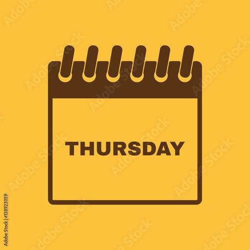 Thursday icon. Thu and calendar, data symbol. Flat design. Stock - Vector illustration